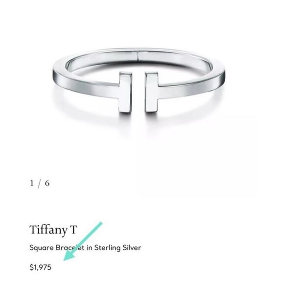 Tiffany & Co. T Square Bracelet Sterling Silver 925 Large W/ Gift Pouch & Box - Picture 12 of 14